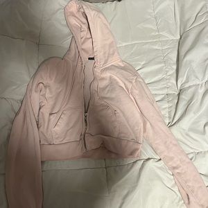 Light pink Brandy Melville cropped hoodie